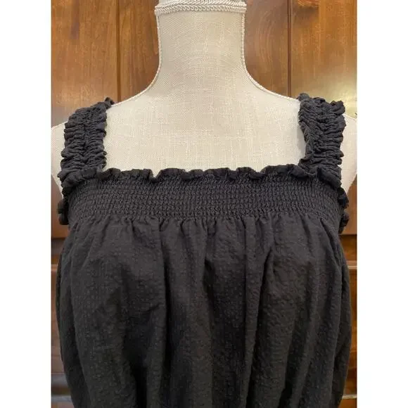Free Assembly Tank Top Women's Size Small Black Smocked Summer - Picture 2 of 6